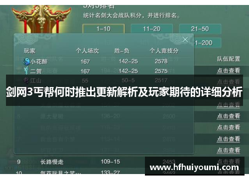 剑网3丐帮何时推出更新解析及玩家期待的详细分析